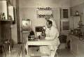 pict.D3 - The
                    laboratory for analysis of the Hospital in a picture
                    taken in the postwar years